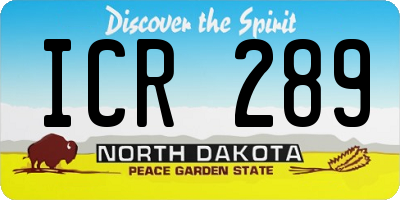 ND license plate ICR289