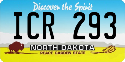 ND license plate ICR293