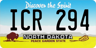 ND license plate ICR294