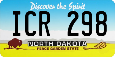 ND license plate ICR298