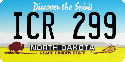 ND license plate ICR299
