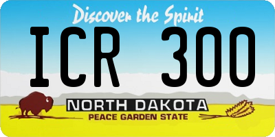 ND license plate ICR300