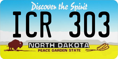 ND license plate ICR303