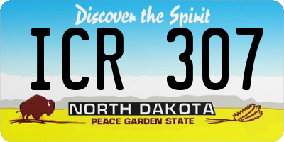 ND license plate ICR307