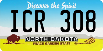 ND license plate ICR308