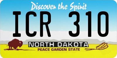 ND license plate ICR310