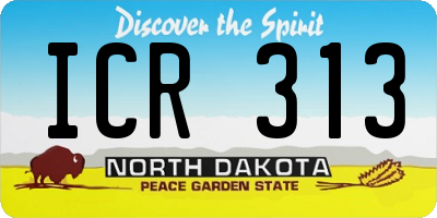 ND license plate ICR313