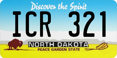 ND license plate ICR321