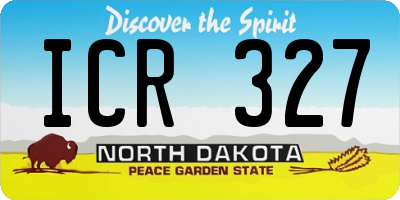 ND license plate ICR327