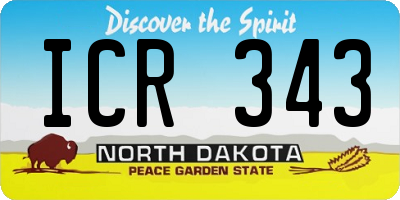 ND license plate ICR343