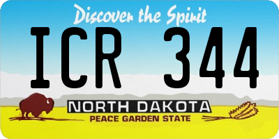 ND license plate ICR344