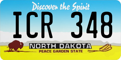 ND license plate ICR348