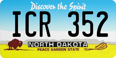 ND license plate ICR352