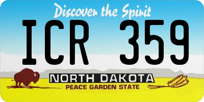 ND license plate ICR359