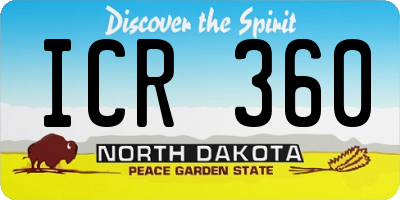 ND license plate ICR360