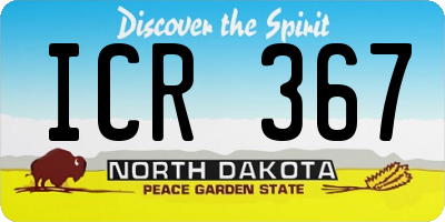 ND license plate ICR367