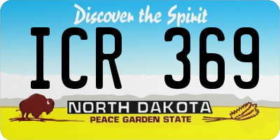 ND license plate ICR369