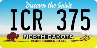 ND license plate ICR375