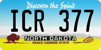 ND license plate ICR377