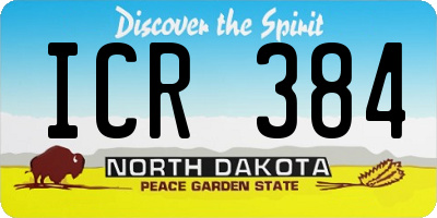 ND license plate ICR384