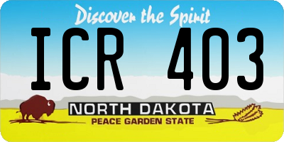 ND license plate ICR403