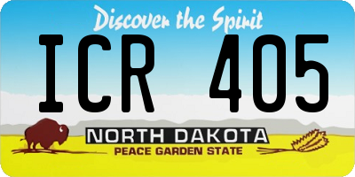 ND license plate ICR405