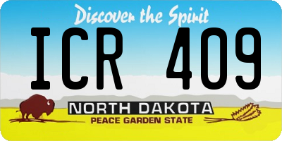 ND license plate ICR409