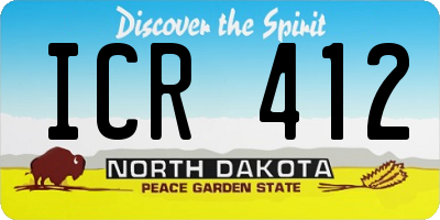 ND license plate ICR412