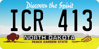 ND license plate ICR413