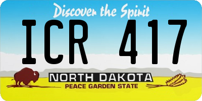 ND license plate ICR417