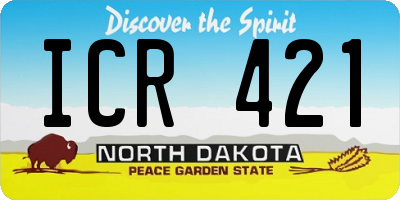 ND license plate ICR421
