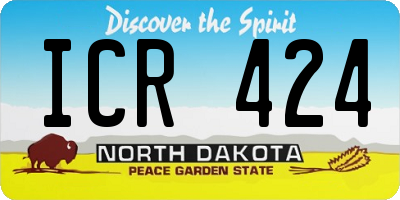 ND license plate ICR424