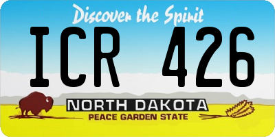 ND license plate ICR426