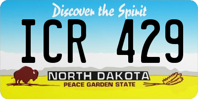 ND license plate ICR429