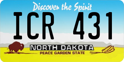 ND license plate ICR431