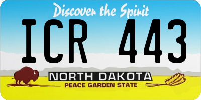 ND license plate ICR443