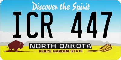 ND license plate ICR447
