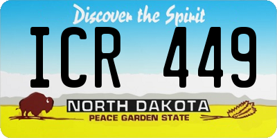 ND license plate ICR449