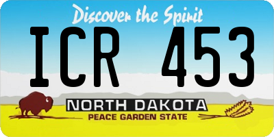 ND license plate ICR453