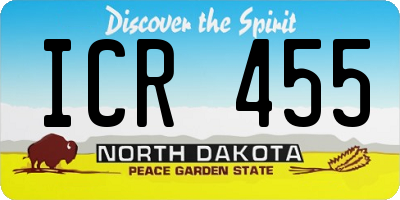 ND license plate ICR455