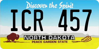 ND license plate ICR457