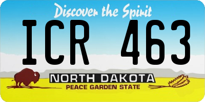 ND license plate ICR463