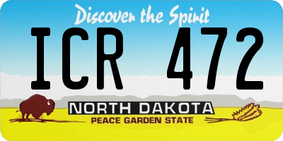 ND license plate ICR472