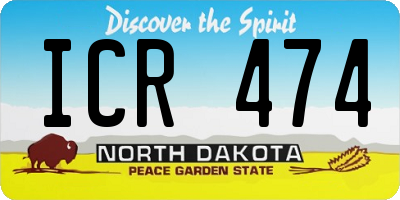 ND license plate ICR474