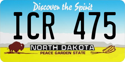 ND license plate ICR475