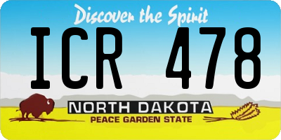 ND license plate ICR478