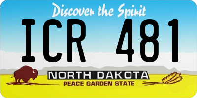 ND license plate ICR481