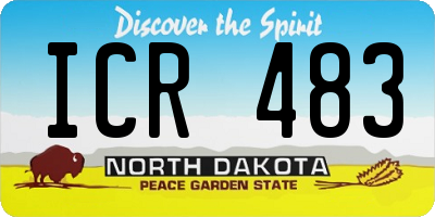 ND license plate ICR483