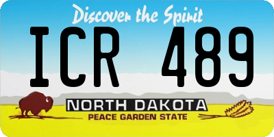 ND license plate ICR489