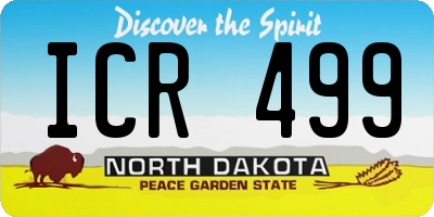 ND license plate ICR499
